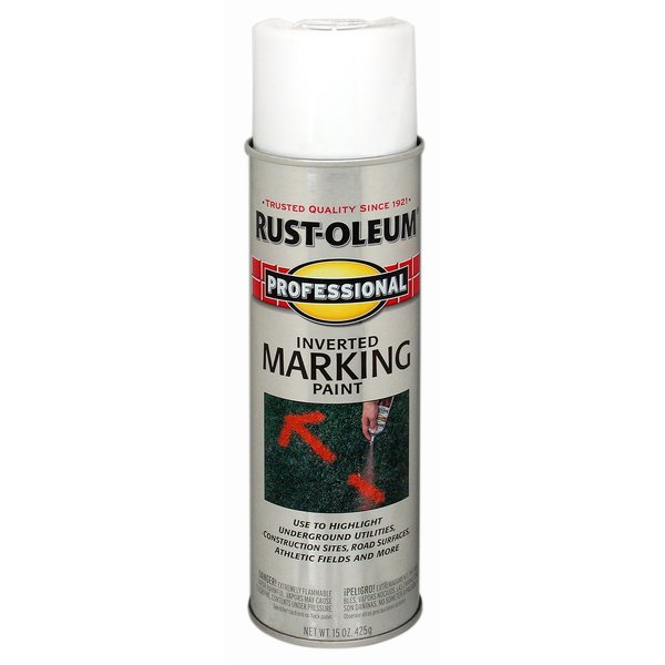 Rust-Oleum Professional Inverted Marking Paint, 15 oz, White 2592838